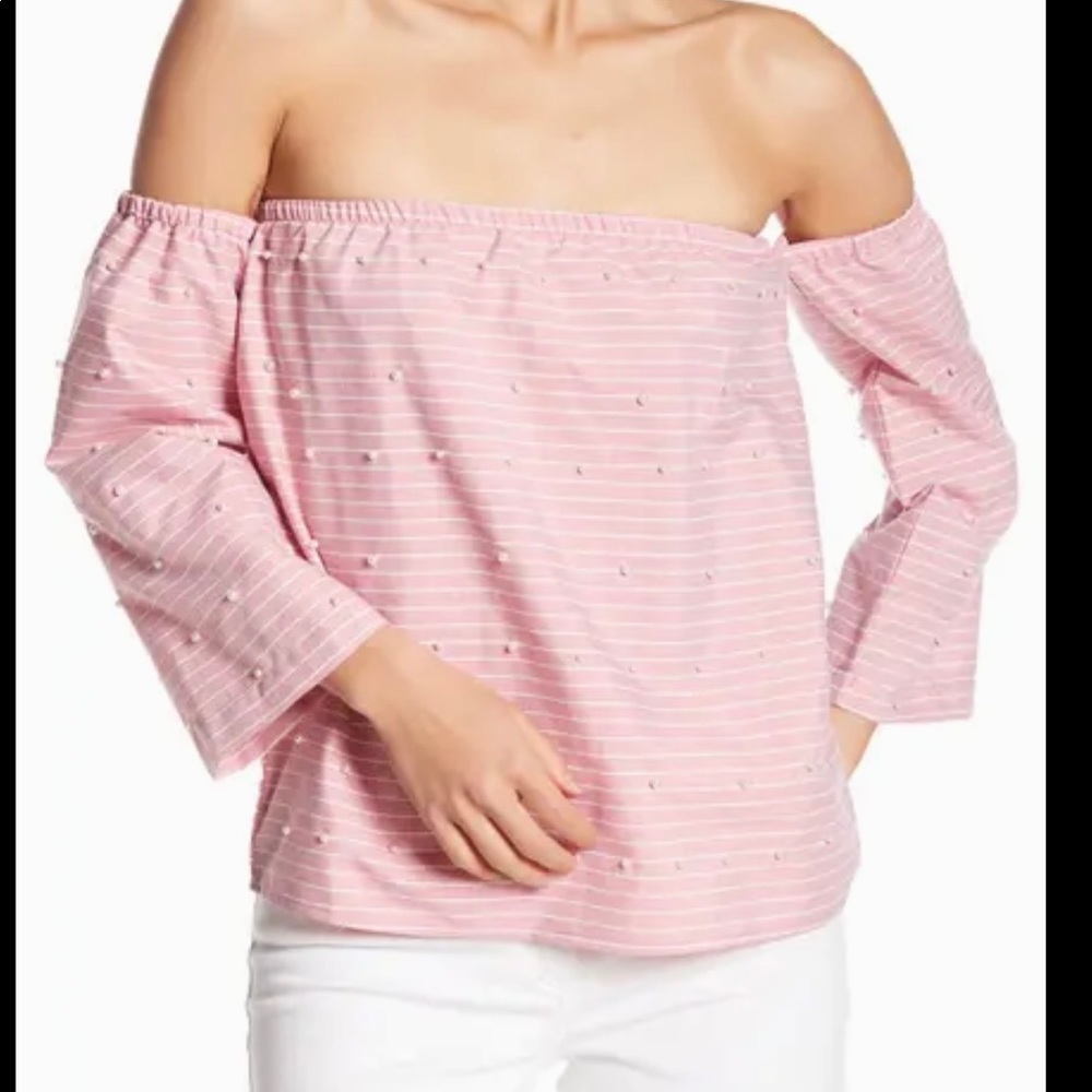 Romeo + Juliet Couture Pearls and Stripes Top - Picture 3 of 4